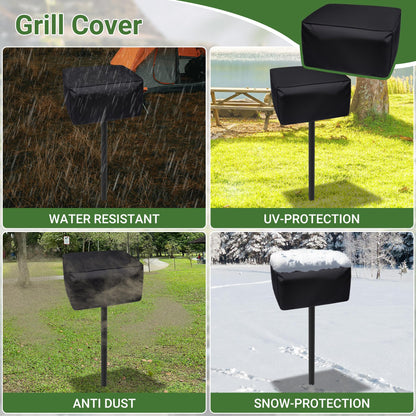 Toriexon Park Grill with Stainless Steel Cooking Grate, Heavy Duty Park Style Charcoal Grill with Grill Cover, Outdoor Park Grill for Backyard, Camping, 16'' L x 16'' W x 8'' H