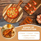 Uiifan 3 Pcs Acacia Wood Cutting Board with Handle Wooden Chopping Board Charcuterie Boards Assorted Size Serving Board Butcher Block Serving Tray for Cheese Pizza, 16 x 12 In, 17 x 7 In, 16 x 4.7 in Uiifan