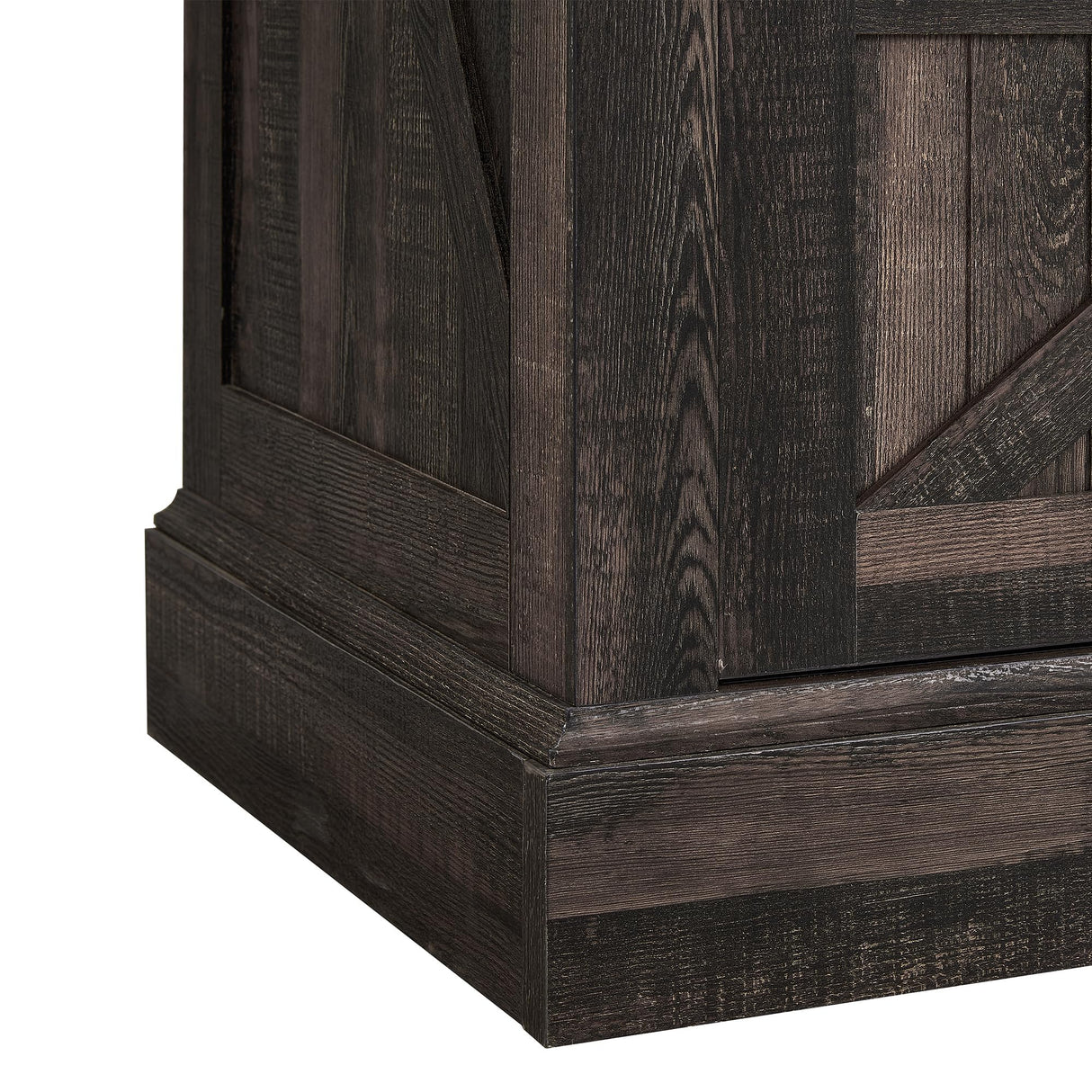 OKD Farmhouse TV Stand for 65+ Inch TV, 33" Tall Highboy Entertainment Center w/Sliding Barn Door, Rustic Media Console w/Storage Shelves, Wood Television Stand for Living Room, Dark Rustic Oak OKD