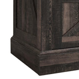 OKD Farmhouse TV Stand for 65+ Inch TV, 33" Tall Highboy Entertainment Center w/Sliding Barn Door, Rustic Media Console w/Storage Shelves, Wood Television Stand for Living Room, Dark Rustic Oak OKD