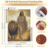 MEIYUDA Jesus Diamond Painting Kits for Adults, DIY Lion Diamond Art Kits for Adult Beginners, Full Diamond Art Painting Kit for Home Wall Decor Gifts 12x16inch MEIYUDA
