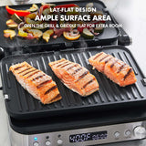 GreenPan Electric Indoor Stainless Steel 6-in-1 Contact Grill and Griddle, Healthy Ceramic Nonstick, Dishwasher Safe Reversible Plates, PFAS-Free GreenPan