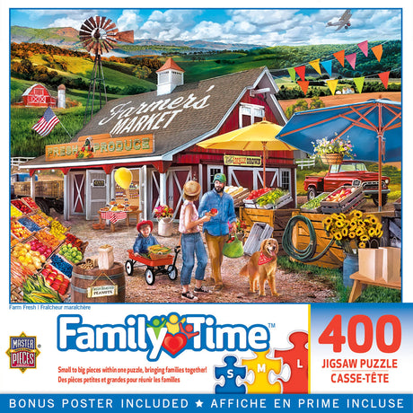 MasterPieces 400 Piece Jigsaw Puzzle for Adults, Family, Or Youth - Farm Fresh - 18" x 24" Masterpieces