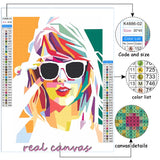 LETISH 5D Diamond Painting for Adults,DIY Diamond Painting Kits,Diamond Painting Kit Art for Wall Home Decor Arts Craft (Yellow Glasses) LETISH