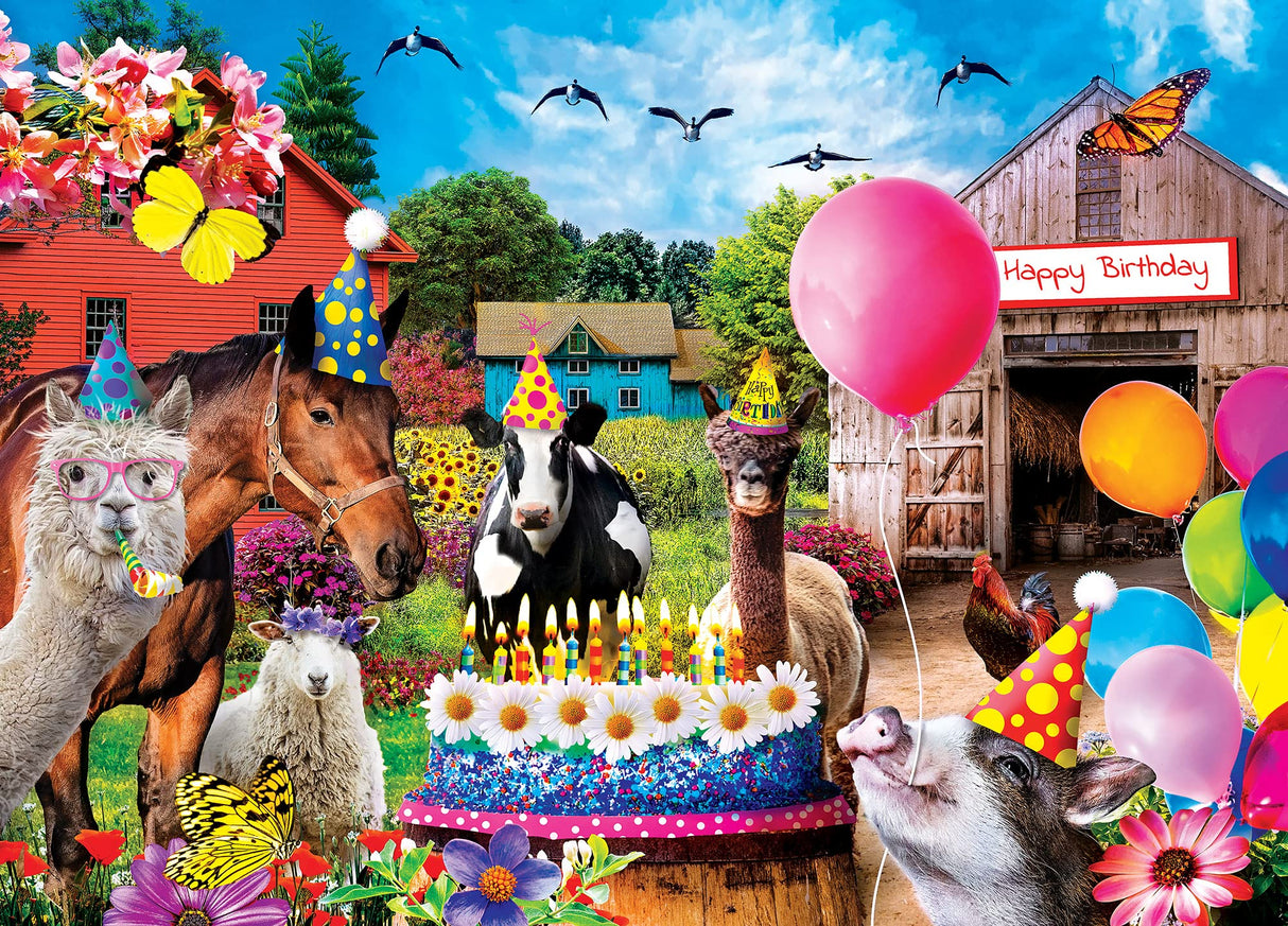 MasterPieces - 1000 Piece Jigsaw Puzzle, Birthday Party, Funny Animals, Activity for Adults, Family, Kids, Matte Finish, 19.25" x 26.75" Masterpieces