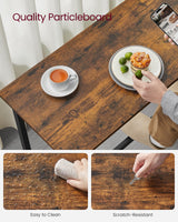 VASAGLE Bar Table, Narrow Long Bar Table, Kitchen Dining Table, High Pub Table, Sturdy Metal Frame, Industrial Design, 15.7 x 55.1 x 35.4 Inches, Rustic Brown and Ink Black ULBT140B01 VASAGLE