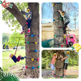 18PCS Ninja Tree Climbing Holds and 6 Sturdy Ratchet Straps for Kids Tree Climbing, Large Climbing Rocks for Outdoor Ninja Warrior Obstacle Course Training SEKKVY