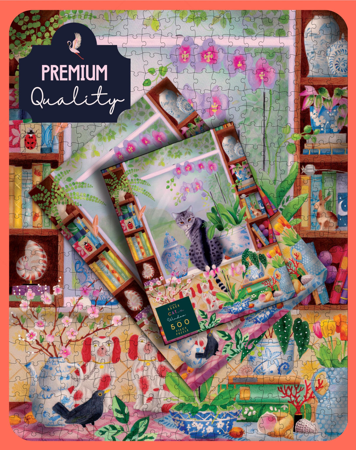 Elena Essex Puzzles for Adults 500 - Cat in The Window | 500 Piece Puzzles for Adults | Jigsaw Puzzles 500 Pieces | Cat Puzzle | Puzzles Size 18x24inches Elena Essex