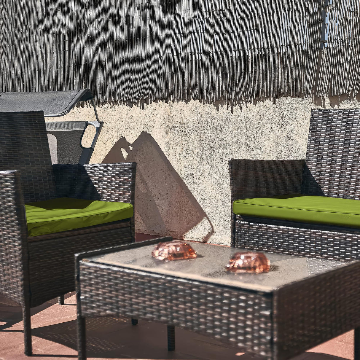 Snubbull 3 Pack Outdoor Patio Seat Cushions Replacement Covers Fit for 4 Pieces 4-Seater Wicker Rattan Patio Conversation Set Loveseat Chair Couch Furniture,36x18x2,18x18x2,Burgundy-Cover Only Snubbull