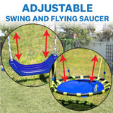 FITNESS REALITY KIDS Sports Outdoor 8 Station Playground Set, Includes Swing Set, Slide, Monkey Bars, Basketball Hoop, Trampoline, Soccer and Basketball + Pump, Green FITNESS REALITY KIDS