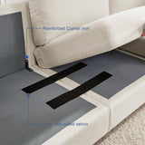 Mofolit 100“ L Shaped Couch with Reversible Chaise Sectional Sofa Corner Couches for Living Room,Apartment and Compact Spaces(Cream) Mofolit