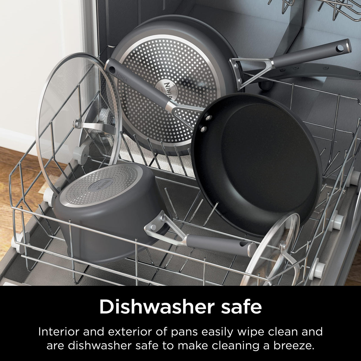 Ninja Pots and Pans Set Non Stick | Comfort Grip 10-Piece Cookware Set with NeverStick | Frying Pan, Sauce Pan With Lid, Stock Pot with Lid, Nonstick, Dishwasher Safe, Oven Safe to 400°F, CW69010 Ninja