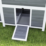 PawHut Wooden Chicken Coop, 39" Chicken House with Nesting Box, Pull-Out Tray, Waterproof Roof, Hen House Outdoor Poultry Cage for 4-6 Chickens, Rabbits, Small Animals, for Backyard, Light Gray PawHut