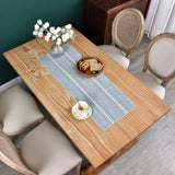 Farmhouse Rustic Table Runner Braided Stripe Table Runners Embroidered Table Decorations for Kitchen Living Room Dining Holiday and Party Grey 13x36 Inch NEWISHER