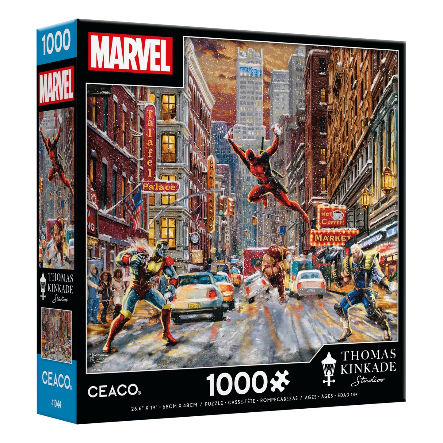 Ceaco - Thomas Kinkade - Marvel - Deadpool - Snow Day - 1000 Piece Jigsaw Puzzle