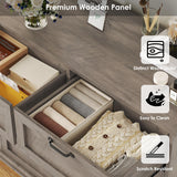 BOTLOG Dresser for Bedroom Wooden, Farmhouse Grey Wood Dresser with 8 Drawers, Chest of Drawers for Bedroom Large Capacity Closet Dresser, Hallway, Entryway, Ash Grey BOTLOG