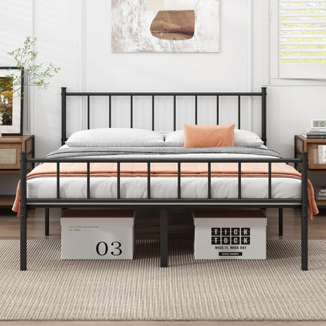 DIIYIV King Bed Frame-Classic Metal Platform Bed Frame,Mattress Foundation with Steel Slat Support,Under Foundation Storage,No Box Spring Needed, Easy Assembly, King Size DIIYIV