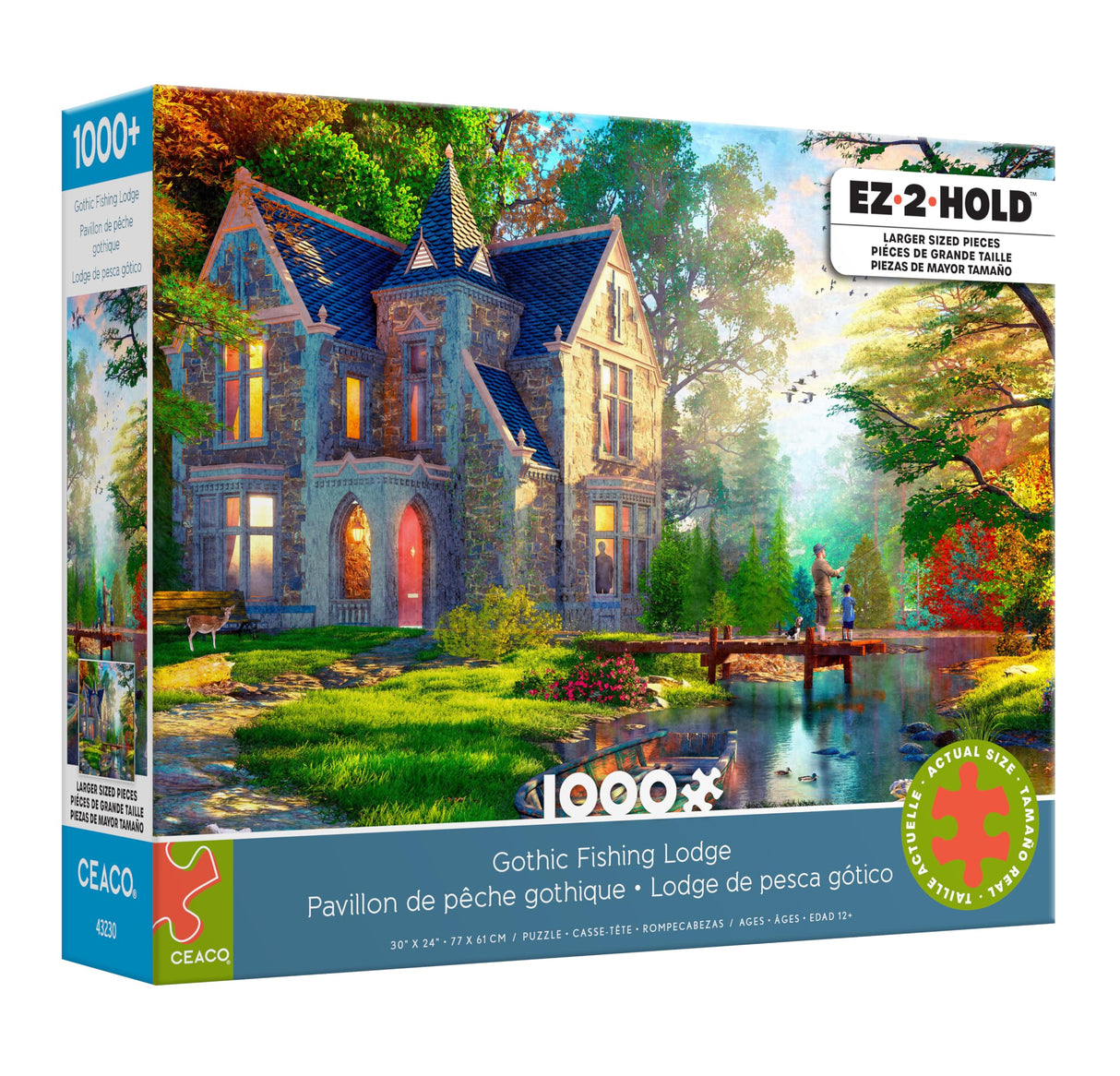 Ceaco - Gothic Fishing Lodge - 1000 Larger Sized Piece Jigsaw Puzzle Ceaco