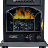EZ-HEAT Electric Fireplace Space Heater with Flame Effect, Adjustable Thermostat, Dual Heat Settings, and Overheat Protection, MT1288 EZ-HEAT