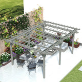 Outsunny 12' x 16' Outdoor Pergola, Wood Gazebo Grape Trellis with Stable Structure for Climbing Plant Support, Garden, Patio, Backyard, Deck, Gray Outsunny