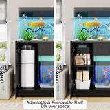 kepptory Heavy-Duty 40 Gallon Aquarium Stand, Modern Dual Tank Cabinet with Hidden Cord Organizer & 550lbs Capacity, 30-50 Gallon Fish Tank Stand, Waterproof and Adjustable Shelf, Black kepptory