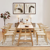 Yaheetech Weave Dining Chair Weave Dining Chair Rattan Chair Metal Dining Chair Armchairs Hemp Seat Chair Accent Chair for Kitchen, Dining, Living Room Set of 2, Wood Color Yaheetech