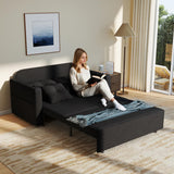 Krcix 3 in 1 Sofa Bed, 56 Inch Convertible Pull Out Couch, Loveseat Sleeper Sofa with Cup Holders, USB, Couch Bed for Living Room, Bedroom, Apartment, Black Krcix