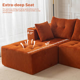 MAXYOYO Modular Sectional Sofa Couch, L Shaped Modern Cloud Couch with 1 Ottoman, Sofa in A Box, Tufted 4-Seat Boneless Sleeper Chair for Living Room, No Assembly Required, Orange MAXYOYO