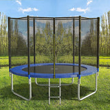 AOTOB 8 FT Trampoline Safety Enclosure Net Combo Bounce Jump for Kids Outdoor with Spring Pad Jump Mat & Ladder AOTOB