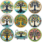 8 PCS Diamond Art Coasters Kits, Tree of Life Diamond Painting Coasters with Holder Set of 8, DIY Diamond Art Painting for Home Decor Birthday Housewarming Gifts 3.9inch Aestalrcus