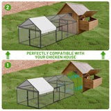 NUGRIART Metal Chicken Coop with Waterproof Cover, 79"x40"x40" Portable Poultry Cage, Outdoor Backyard Farm Walk-in Hen House for Chickens, Ducks, Rabbits and Small Pets NUGRIART