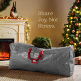 Zober Christmas Tree Storage Bag - Fits 9 Ft Artificial Trees - Plastic, Waterproof Christmas Tree Bag - Strong, Durable Handles - Labeling Card Slot - Gray ZOBER