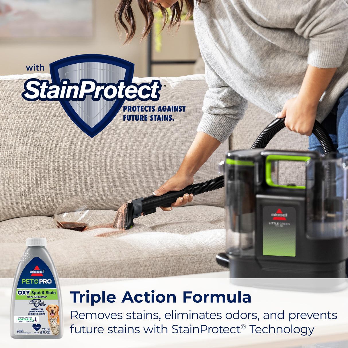 BISSELL® Little Green® Max Pet Portable Carpet and Upholstery Deep Cleaner, Car/Auto Detailer, with Self-Cleaning Tough Stain Tool and Pet Hair Removal Tool (3860) Bissell