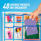 Craft Rolling Cart with Wheels - 40 Storage Pockets - Portable Organizer for Arts & Craft Supplies LC Crafts