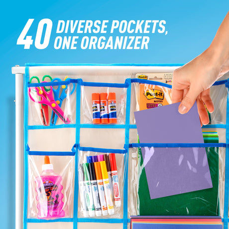 Craft Rolling Cart with Wheels - 40 Storage Pockets - Portable Organizer for Arts & Craft Supplies LC Crafts