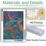 Sea Turtle Diamond Painting Kits for Adults, Sea Turtle Diamond Art Kits for Adults, Turtle Gem Art Painting Kits for Gift Home Wall Decor 12x16inch Aestalrcus