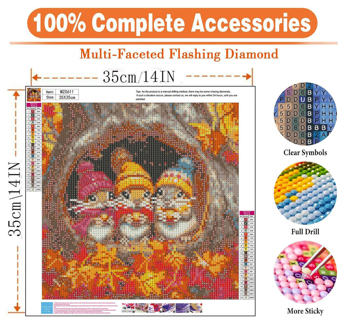 igoodom Diamond Art Kits for Adults, Fall Diamond Painting Kit, Full Drill Round Autumn Diamond Art Kits, DIY Gem Art and Crafts for Home Wall Decor Gift 14x14inch igoodom