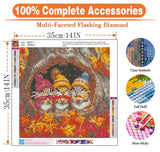 igoodom Diamond Art Kits for Adults, Fall Diamond Painting Kit, Full Drill Round Autumn Diamond Art Kits, DIY Gem Art and Crafts for Home Wall Decor Gift 14x14inch igoodom