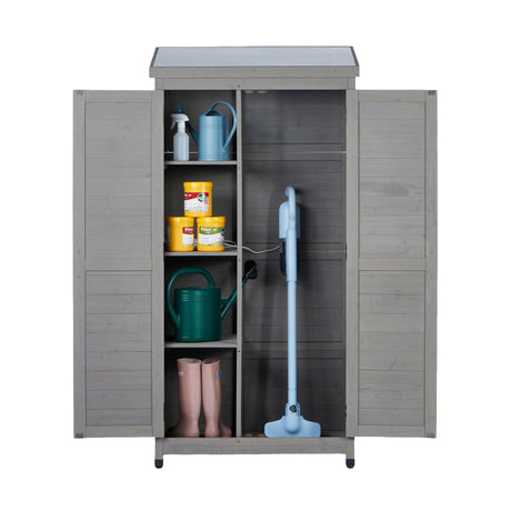 Outdoor Storage Shed With Vertical Tool Cabinet For Backyard HouseOfZazla