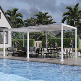 MASTERCANOPY 12’ X 20’ Louvered Pergola Outdoor Aluminum Patio Pergola with Adjustable Roof for Deck Backyard Garden (White) MASTERCANOPY