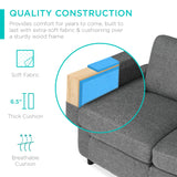 Best Choice Products Upholstered Sectional Sofa for Home, Apartment, Dorm, Bonus Room, Compact Spaces w/Chaise Lounge, 3-Seat, L-Shape Design, Reversible Ottoman Bench, 680lb Capacity - Gray Best Choice Products