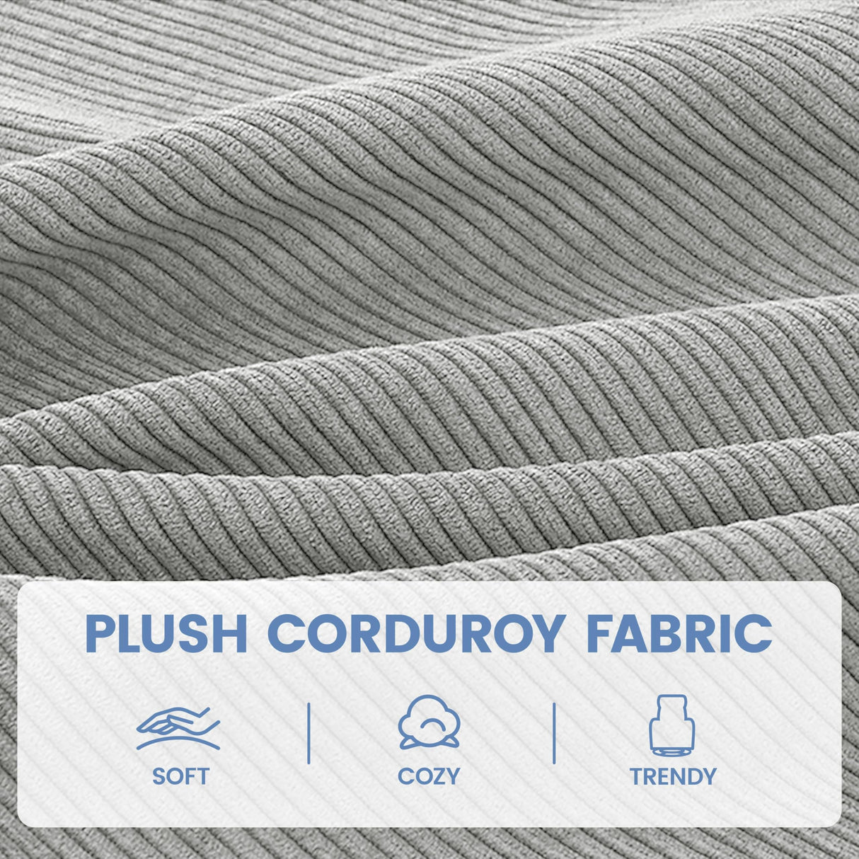 Yaheetech 360° Swivel Glider Chair for Nursery, Rocking Chair Nursing Chair with Side Pockets, Corduroy Glider for Living Room with High Back Light Gray Yaheetech