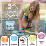 Loddie Doddie 49pc Sidewalk Chalk Bucket – Outdoor Activity Play Set for Kids, 31 Assorted Chalk Sticks, 4 Holders, 10 Ball Refills, 4 Stencils, Outdoor Water Play, Washable, Reusable Bucket Loddie Doddie