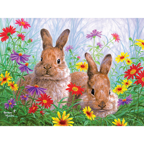 RoseArt - Abraham Hunter - Summertime Bunnies - 300 Piece Jigsaw Puzzle for Adults RoseArt