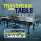 JOOLA Table Tennis Conversion Top with Net Set - Full Sized MDF Ping Pong Table Top for Pool Table - Quick Assembly with Foam Backing to Protect Billiard Table JOOLA