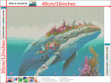 NIHO-JIUMA Diamond Painting Kits Whale, DIY 5D Full Drill Diamond Art Gift for Adult/Teen, Home Decoration (30x40cm/12x16inches) NIHO-JIUMA