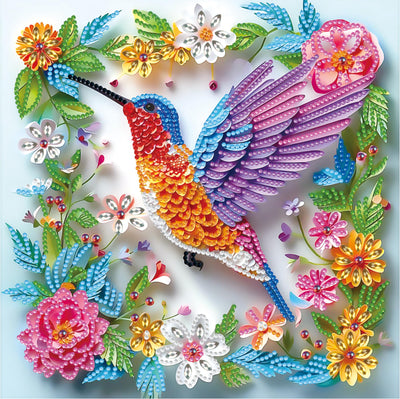 Hummingbird Special Shape Diamond Art Kits for Beginners,5D Small Diamond Painting Kits for Adults DIY Flowers Diamonds Dots Painting with Crystals Rhinestones Gem Art and Crafts 11.8 X 11.8inch