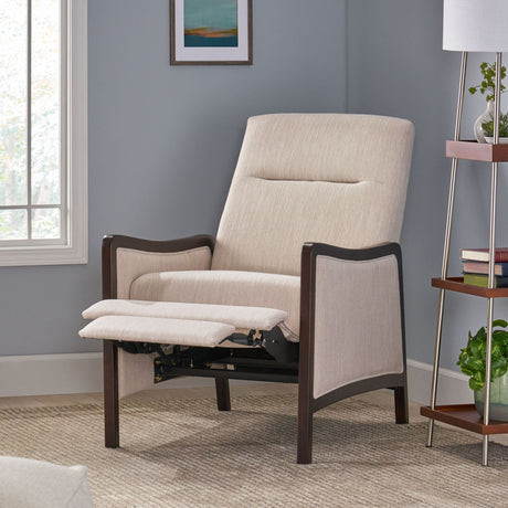 Drury Contemporary Fabric Upholstered Pushback Recliner HouseOfZazla