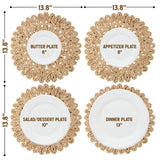 13.8" Corn Husk Woven Round Placemats Set of 6 - Wicker Boho Farmhouse Placemats - Rattan Table Mats for Dining Table, Wedding, Home DAI VU CRAFTS