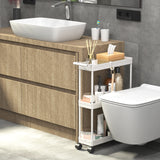Simple Houseware Kitchen Cart Storage 3-Tier Slim/Super Narrow Shelves with Handle, 26.5'' Height/5.5'' Width for Narrow Place, White Simple Houseware